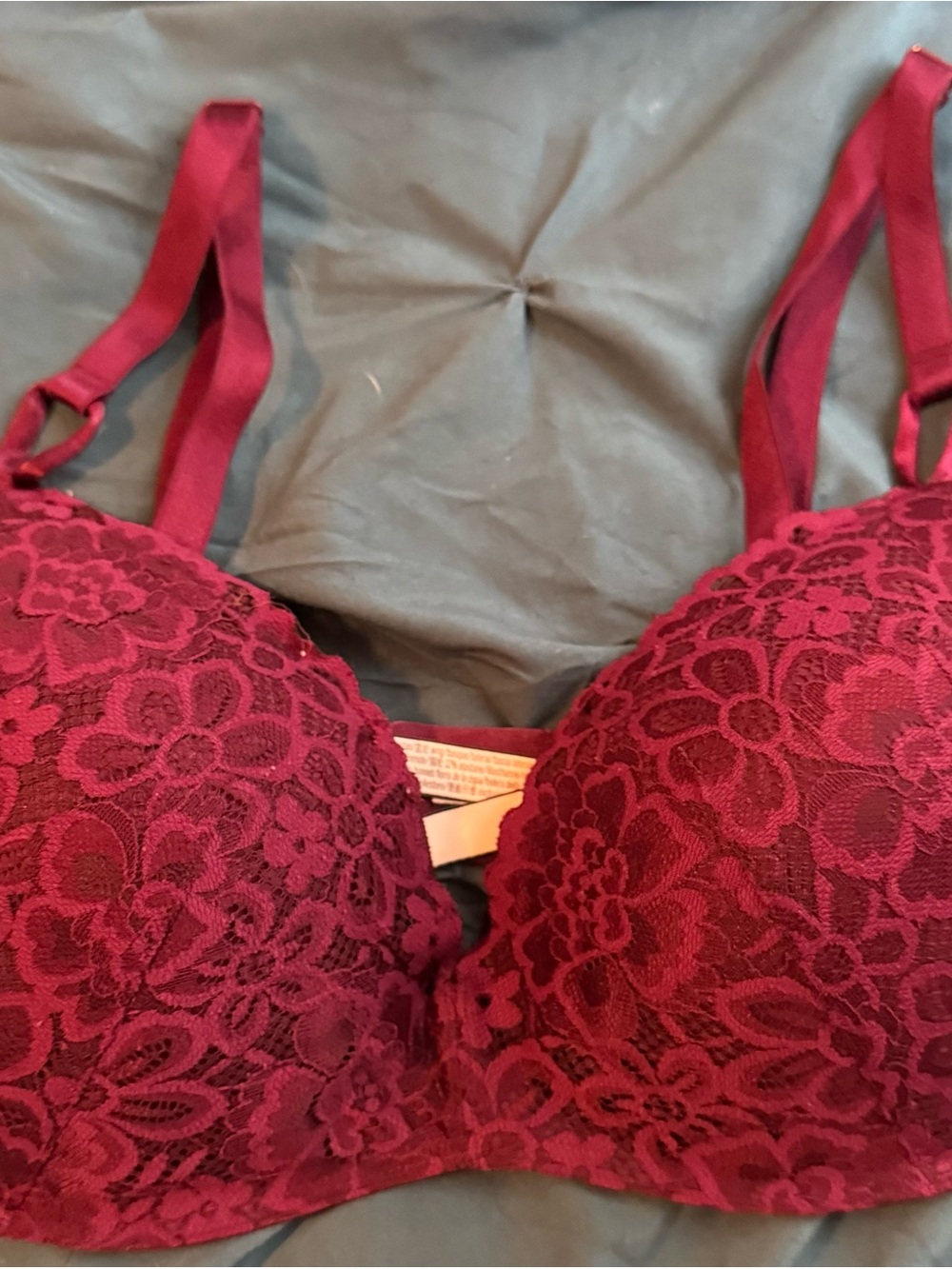 Victoria's Secret Burgundy Floral Lace Push-Up Bra